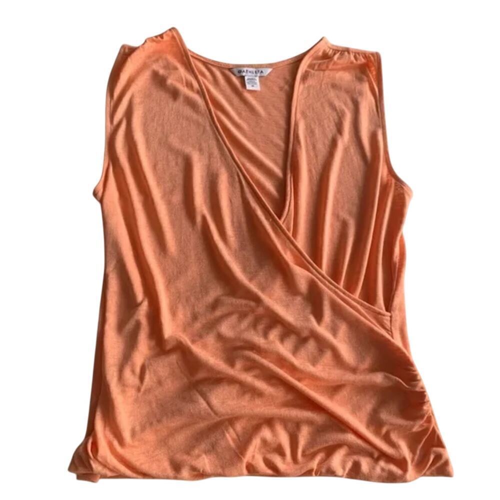 Athleta Women's Breezy Wrap Sleeveless Tank Camisole Top Orange Peach Size M - Picture 5 of 13